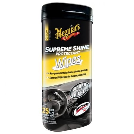 Use On Vinyl/ Rubber/ Plastic, Supreme Shine, Unscented, 25 Wipes